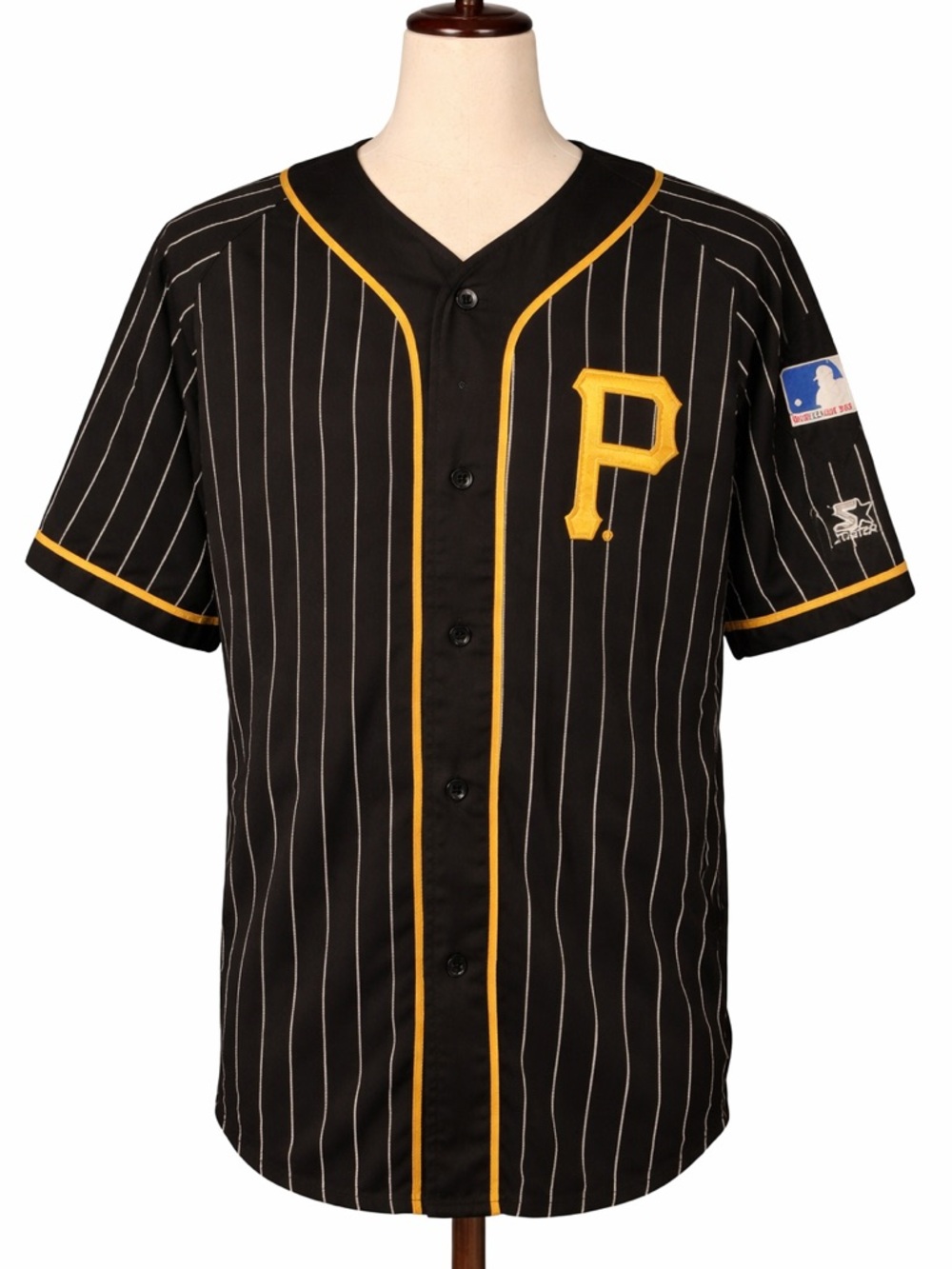 Vintage 90s Pittsburgh Pirates Starter baseball jersey. Pinstripe back & gold XL